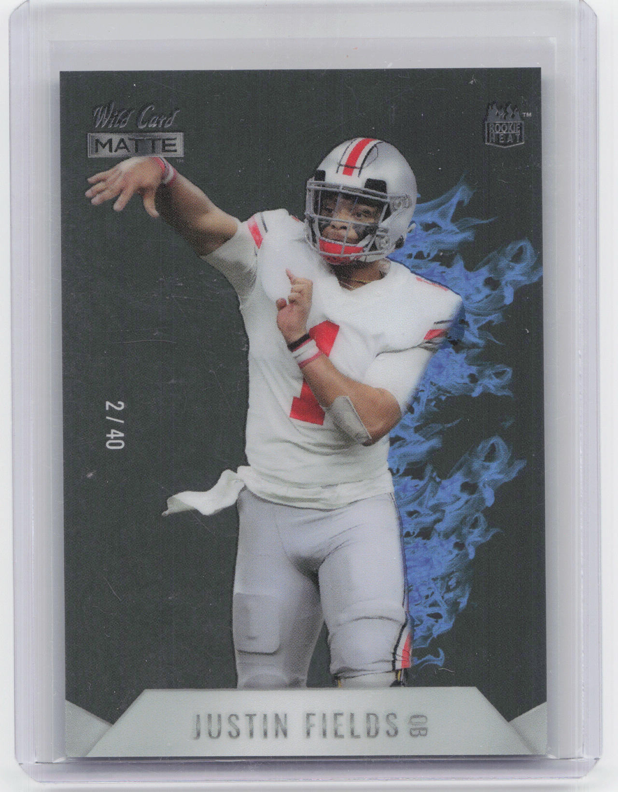2021 Wild Card Matte White #MSG-2 Justin Fields Smoking Guns QBs Silver #/40