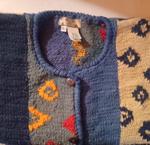 The Territory Ahead Grobstrick Woll Cardigan Pullover Oversized Artsy Vintage Gr. L - Bild 3 von 6