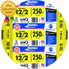 250 Ft. 12/2 Solid Romex Simpull CU NM-B W/G Wire