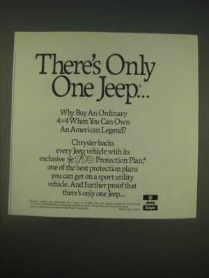 1989 Jeep Sport Utility Vehicle Ad - There's only one Jeep | eBay