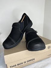 Clarks Women's Carleigh Pearl Loafer-Nubuck Black Sz 8 NIB