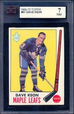1969-70 TOPPS NHL Hockey #51 Dave Keon HOF KSA 7 NM Toronto Maple Leafs Card