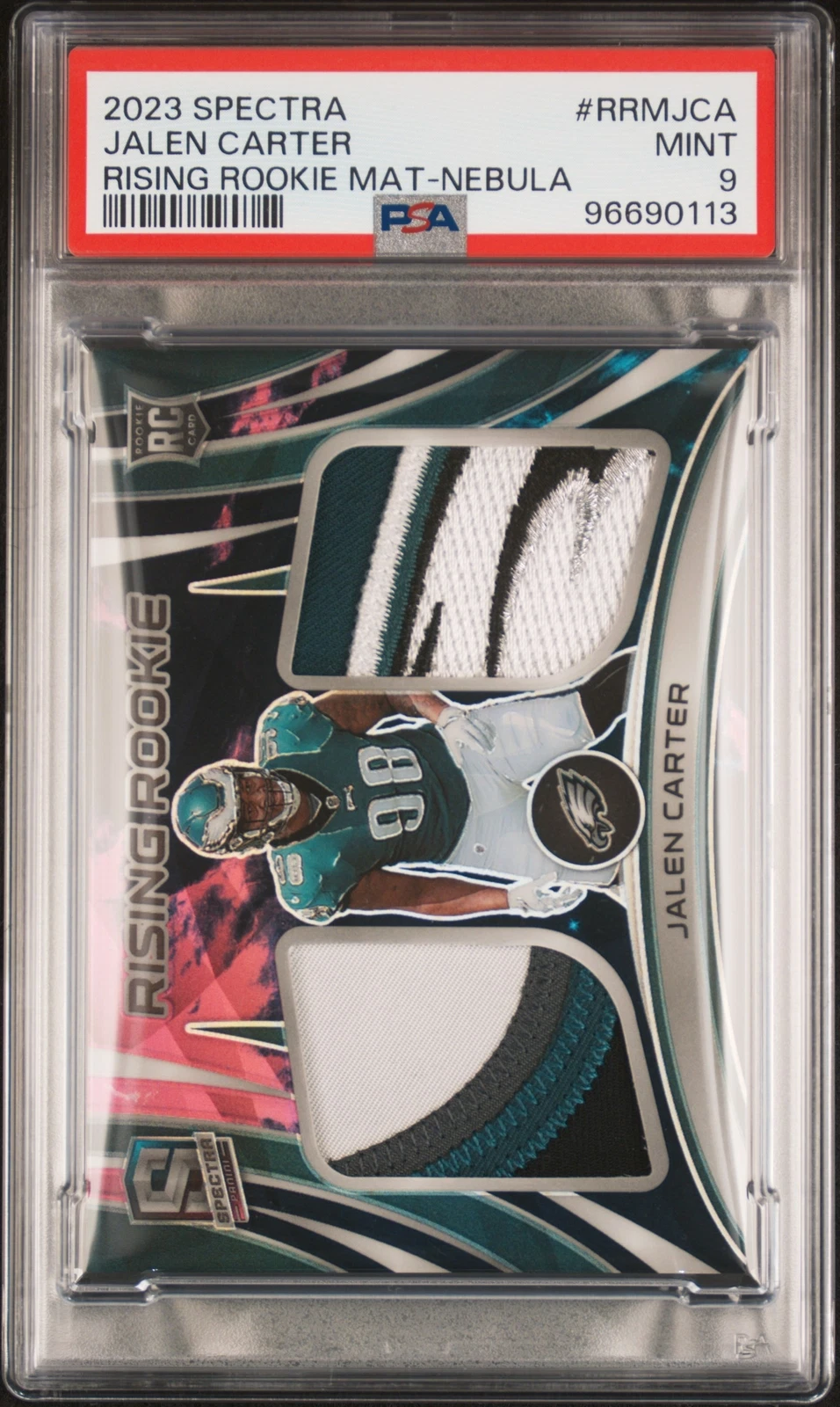 Jalen Carter Panini Spectra Rising Rookie Materials #RRMJCA Nebula