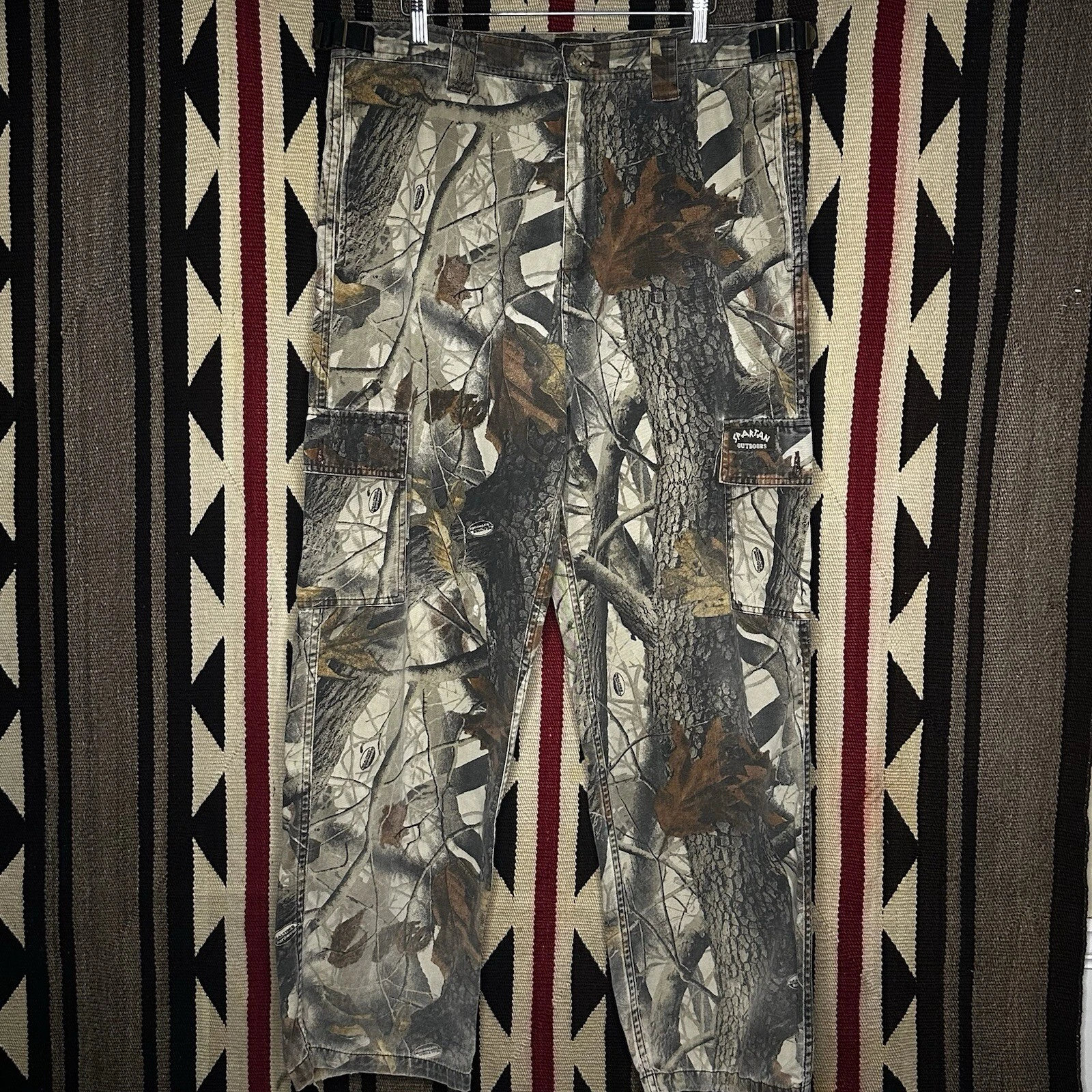 Y2K VTG Camo Hunting Pants Cargo Pants Sz L SPARTAN SPORTS WEAR 36x31