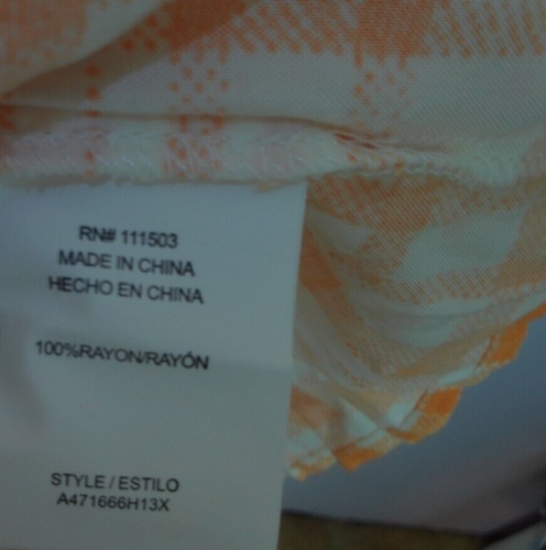 As U Wish Orange Plaid Smocked Bodice Dress Short Sleeve Prairie Cottage Size 2X - Picture 4 of 10