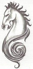 Tribal HORSE Temporary Tattoo NEW