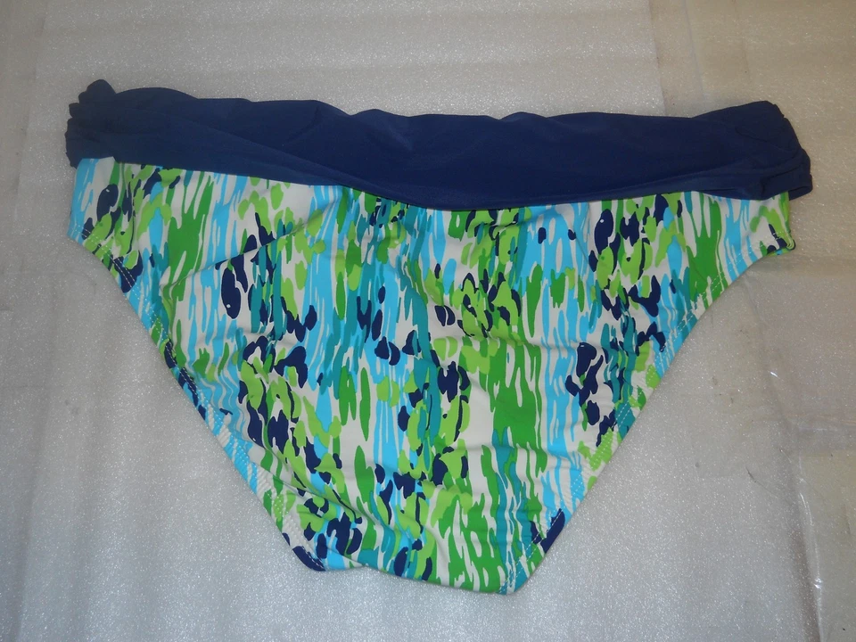 Terno de banho Alex Marie novo feminino abstrato floral com faixas tamanho 12 - Imagem 3 de 3