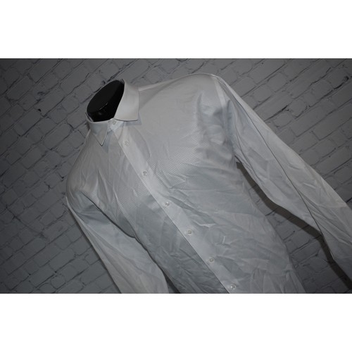 Visconti BLACK Dress Shirt Mens Size 2XLB BIG White Geometric Cotton Flip Cuffs - Picture 3 of 9