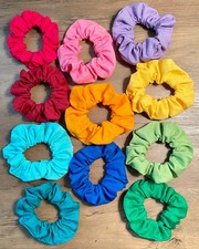 Vibrant Handmade Mini Scrunchies Solid-Colored Hair Accessories for Fun Styles