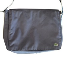 Lacoste Shoulder Bag Messenger Laptop Bag Steel Gray 17  x13  