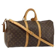 LOUIS VUITTON Monogram Keepall Bandouliere 50 Boston Bag M41416 LV Auth ka173