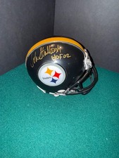 John Stallworth signed Steelers mini helmet auto with coa sticker