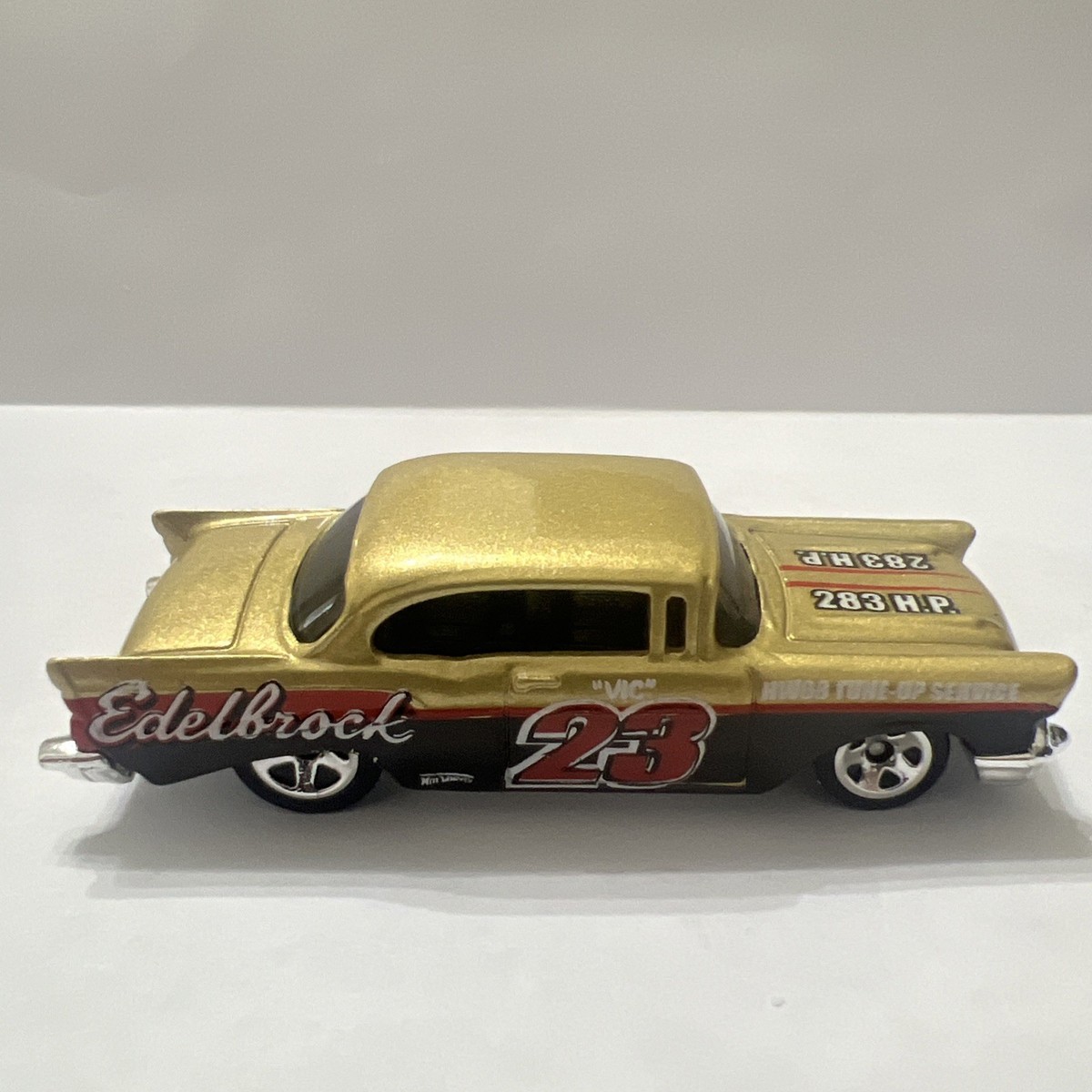 Hot Wheels Toy Car Gold Red Silver 57' 1957 Chevy Edelbrock