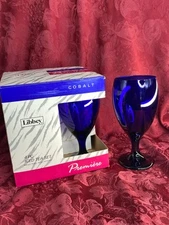 Libbey Cobalt Blue Glasses 4-Pc Iced Tea Set Premiere Collection 16 Oz Goblet