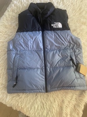 The North Face 1996 Retro Nuptse Down 700 Vest Women's L Folk Blue/Black new