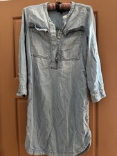 J.CREW Women's Denim Shirt Dress Size XXS Pocket, Boho Cottagcore