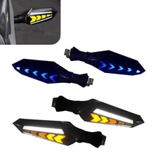 LED Motorcycle Flowing Turn Signal Lights, Arrow Shape Turn 4 PCS White Yellow