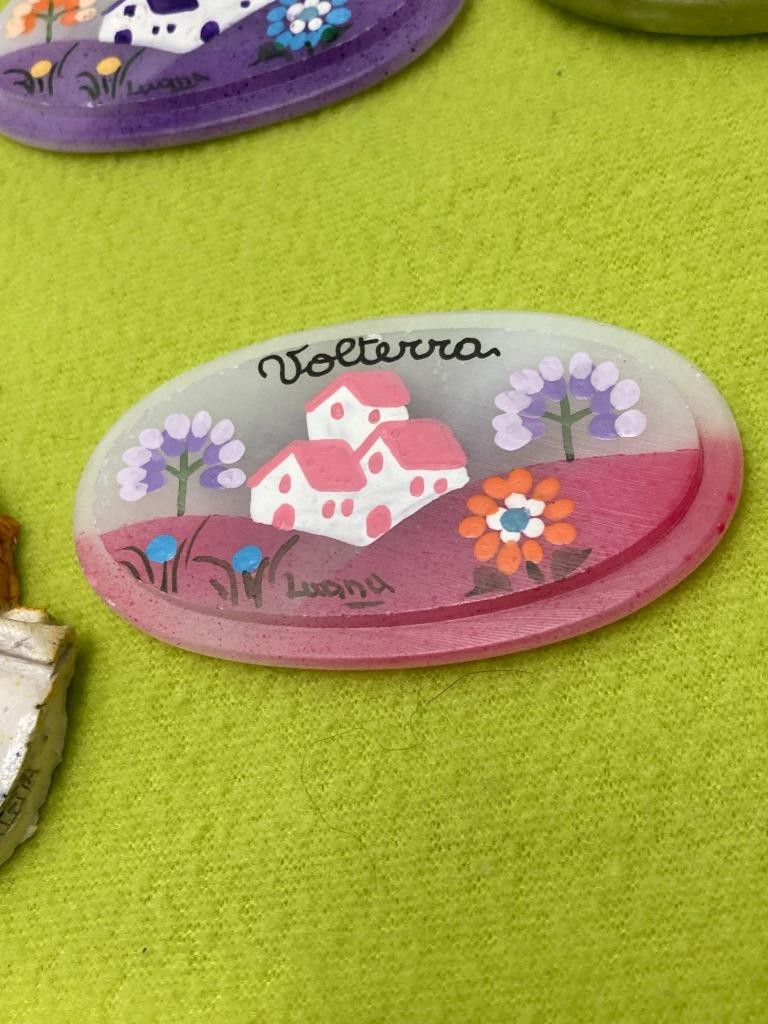 Italian Vtg Lot Of 11 Refrigerator Magnets Featuring Toscana-Pisa-Olio Di Oliva