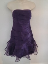 David's Bridal Purple Strapless Layer Ruffle Prom, Bridesmaid, Formal Dress Sz 4