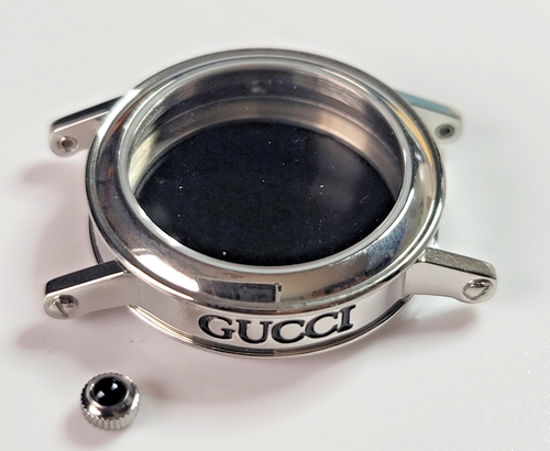 NOS Gucci Ladies 7400L Silver Watch Case Crystal Crown Included Replacement G101 - Afbeelding 1 van 2