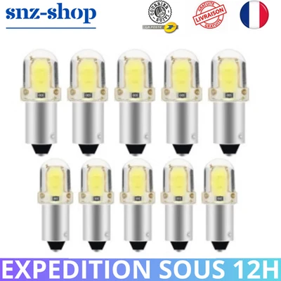 10 x Ba9s Led Bulb 12 V t4W 6000 K Veilleuse Blanc Led Bulb Pour Voiture - Photo 1/4