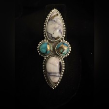 Sterling Silver and genuine Turquoise Statement Ring