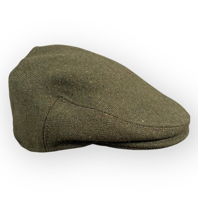 Herren Derby Tweed Flatcap grün Land Wolle Schießmütze Größe Large 58 cm 7 1/8