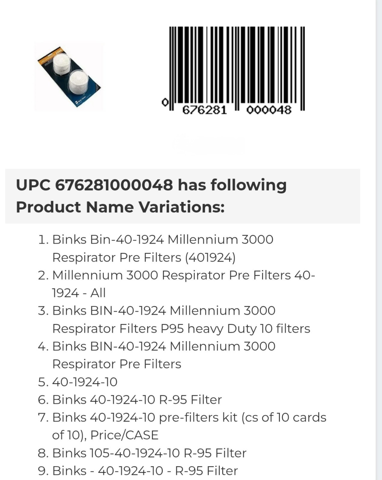 Binks Millennium 3000 Replacement Filters 1 CASE of 10packs (100 Filters)