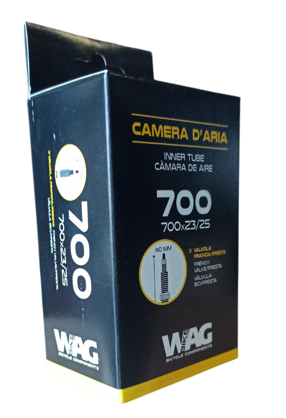 Camera d'aria WAG 700 x 23-25 con valvola Presta foto 2