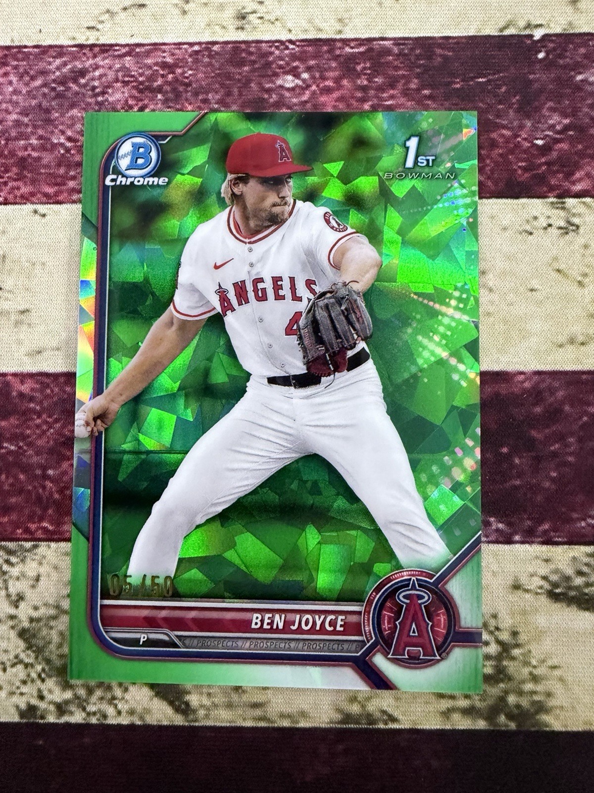 2022 Bowman Chrome 1st Ben Joyce Green Sapphire /50 Angels