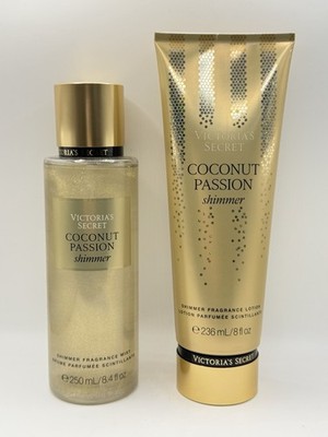 Victoria's Secret Coconut Passion Shimmer Body Mist & Body Lotion Set of 2