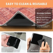 4 PCS Non-Slip Rug Gripper Tape Carpet Corner Side Stickers for Hardwood Floors
