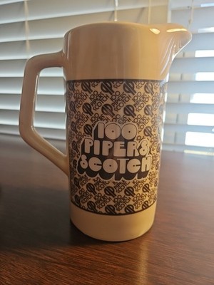 Seagram's 100 Pipers Scotch 7'' Pitcher Barware Advertising