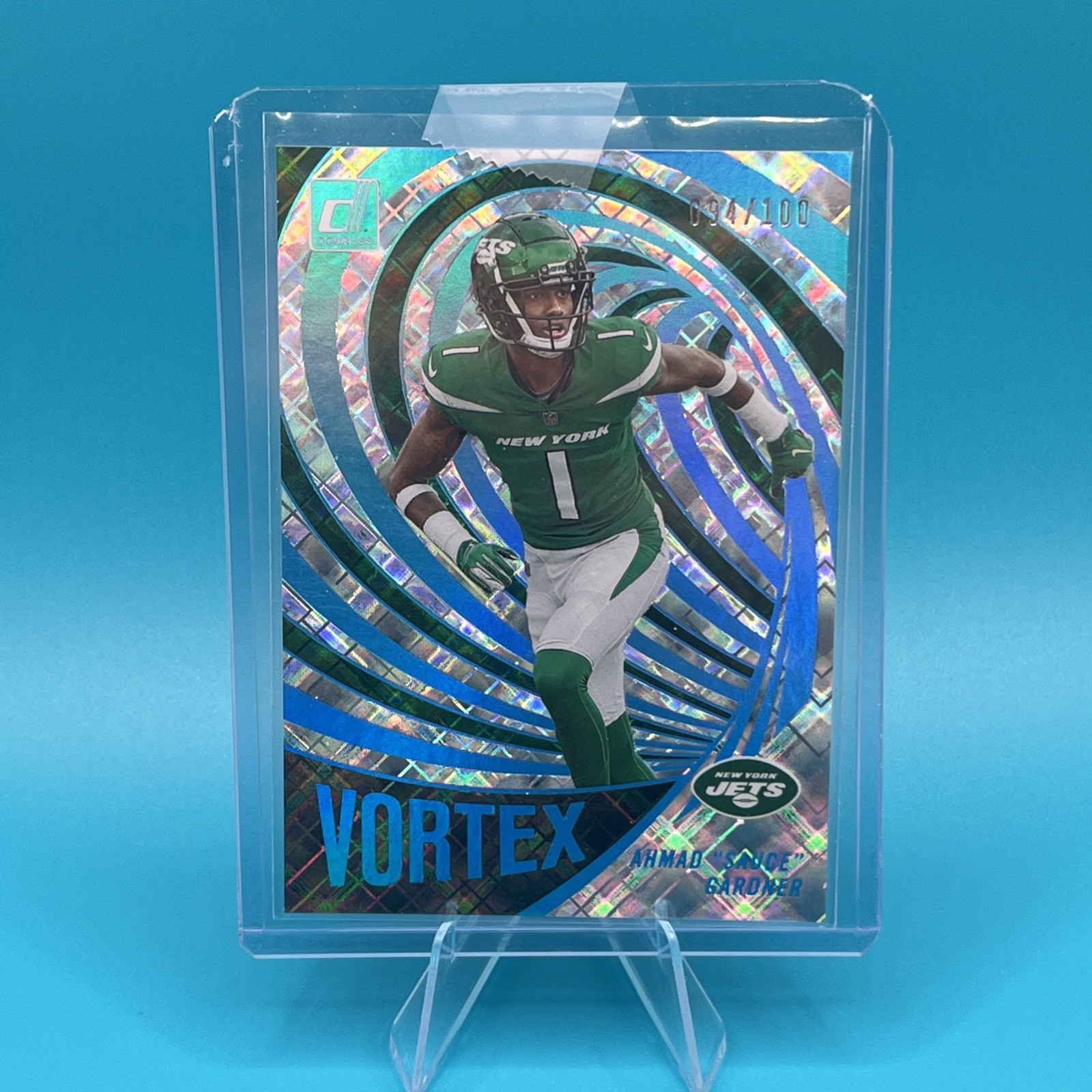 2022 Donruss Football Sauce Gardner Cosmic Vortex #057/100 Rookie No.VTX-18 RC