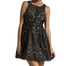 Free People Black Lace Rocco Babydoll Dress Size 6