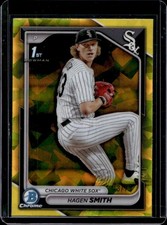 2024 Bowman Draft Sapphire Hagen Smith Chrome Refractor Yellow 1st #/75