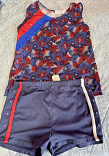 JACQUES MORE Girl Gym Tank Shorts Girls 8-10 Gymnastics Outfit 2 set Fun Stars