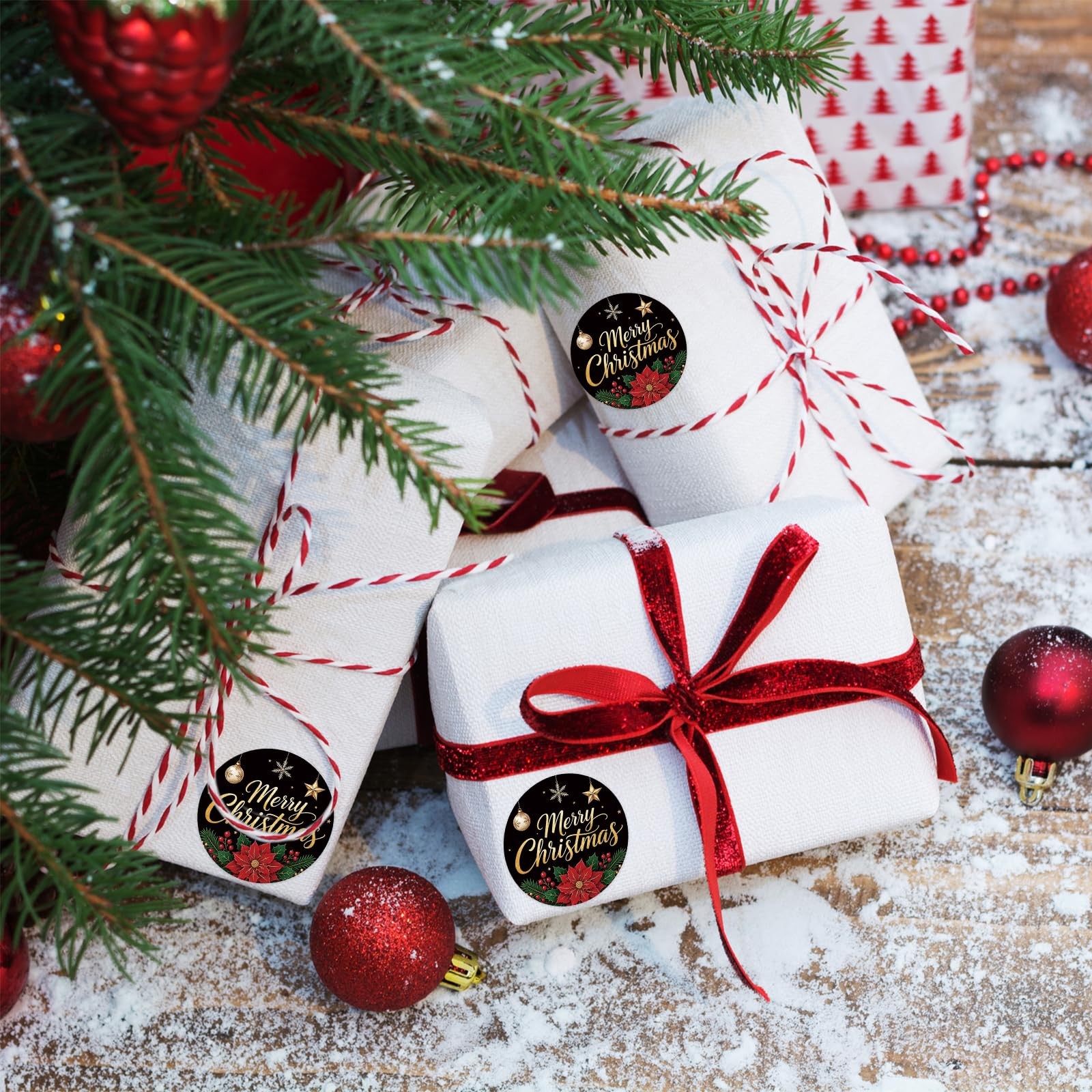 500 PCS 2 Inch Merry Christmas Stickers Roll for Gift Packing, Cards ...