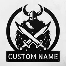 Personalized Battle Viking Metal Sign Decor Gift for Viking Lovers Home Office
