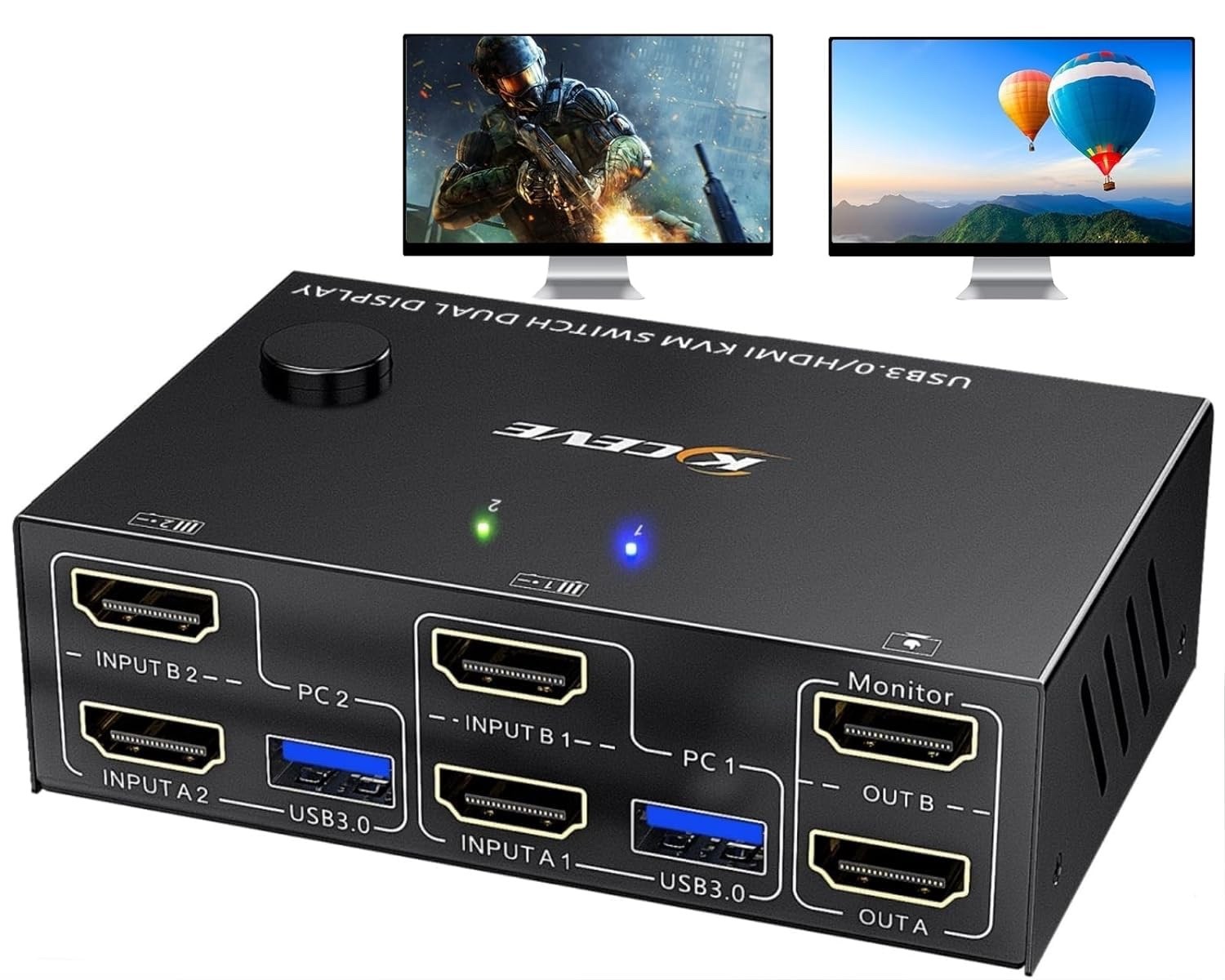 KVM Switch HDMI Doppio Monitor 4K 60Hz