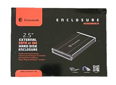 Dynamode 2,5 Zoll SATA oder IDE Externes Festplattengehäuse Schwarz Neu (Verpackung beschädigt)