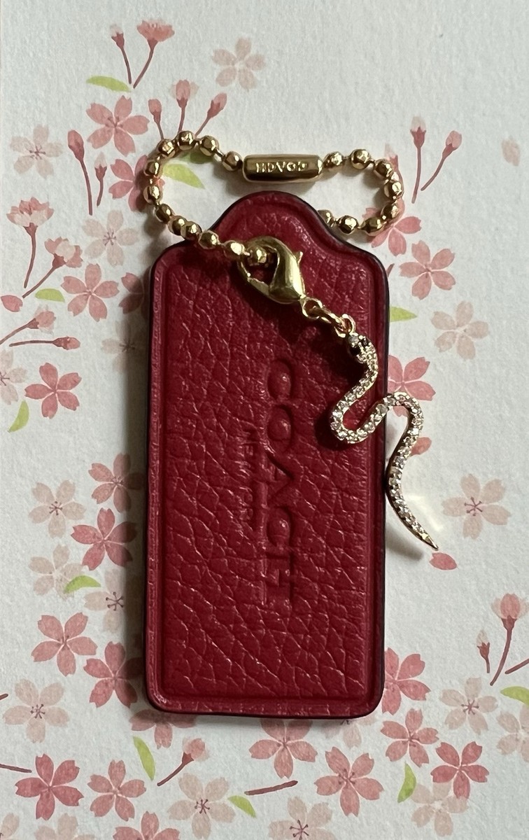Genuine Coach 2.25” Red Leather HangTag Lunar New Year Snake