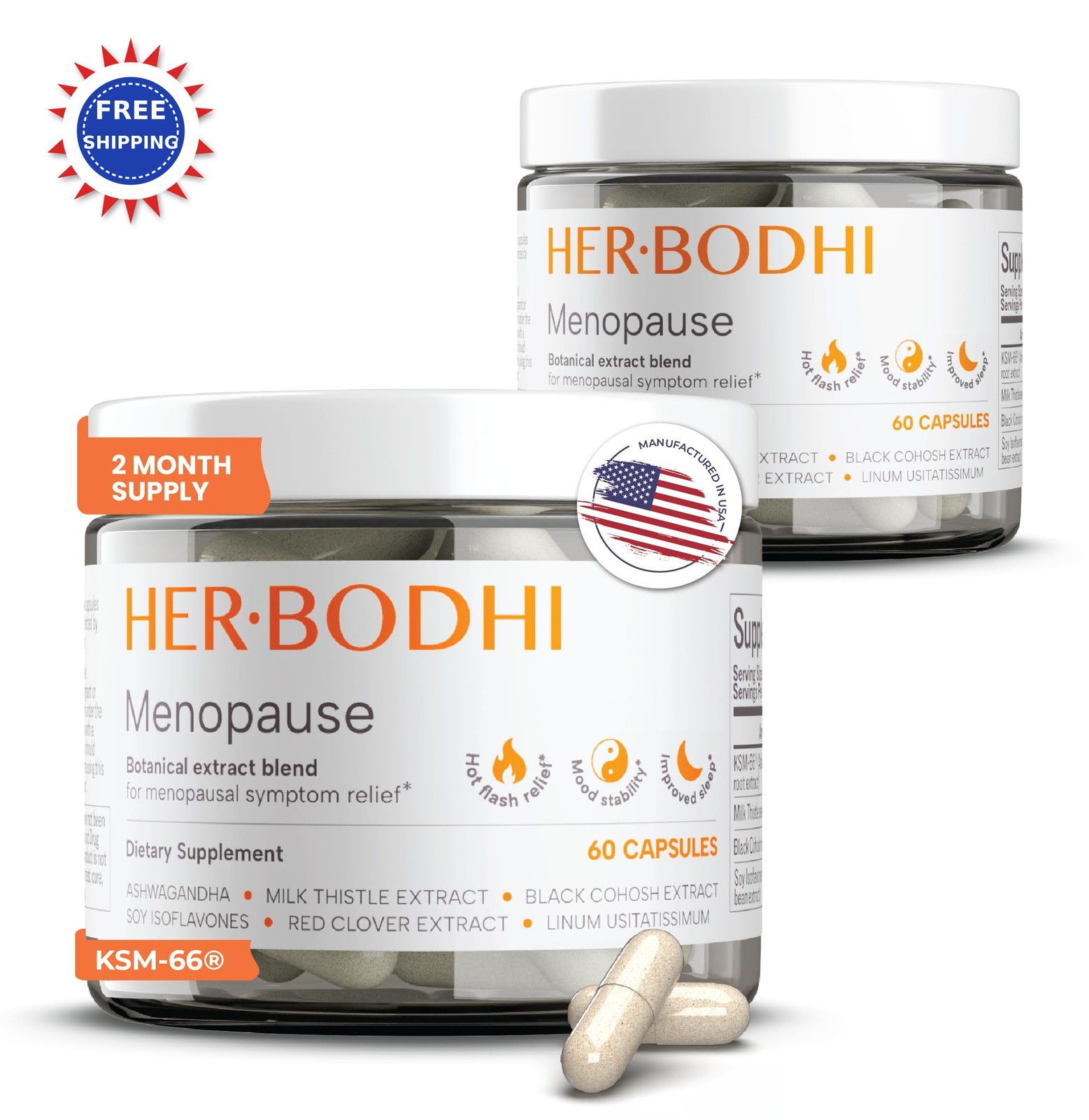 Menopause Supplement Hormonal Balance Women Estrogen Soy Isoflavones 120Caps