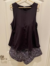 Lands End - Size 24W Swimsuit Tankini 2 Pc Swim Short Built in Bra - Black - NEW