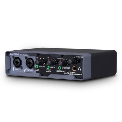 BOMGE USB Audio interface (24 -bit/192 kHz), XLR, phantom power supply, direct m