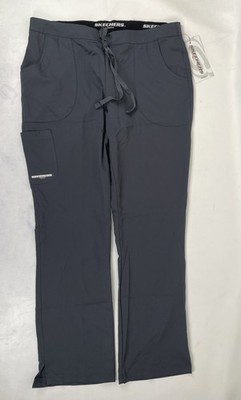 Skechers Barco Scrubs 3PKT Reliance Cargo Drawstring Pants Womens LT Pewter NWT