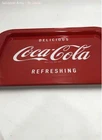 Vintage Coca-Cola Red White Metal Rectangle Shape Serving Trays Lot Of 2