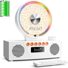 KOGODA Retro CD Player Bluetooth 5.3 Dual Speakers 4000mAh Rechargeable RGB Ligh