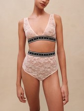 Maje Dentelle Set Mutandine Bralette Elasticizzate in Pizzo UK 10 EU 38 M