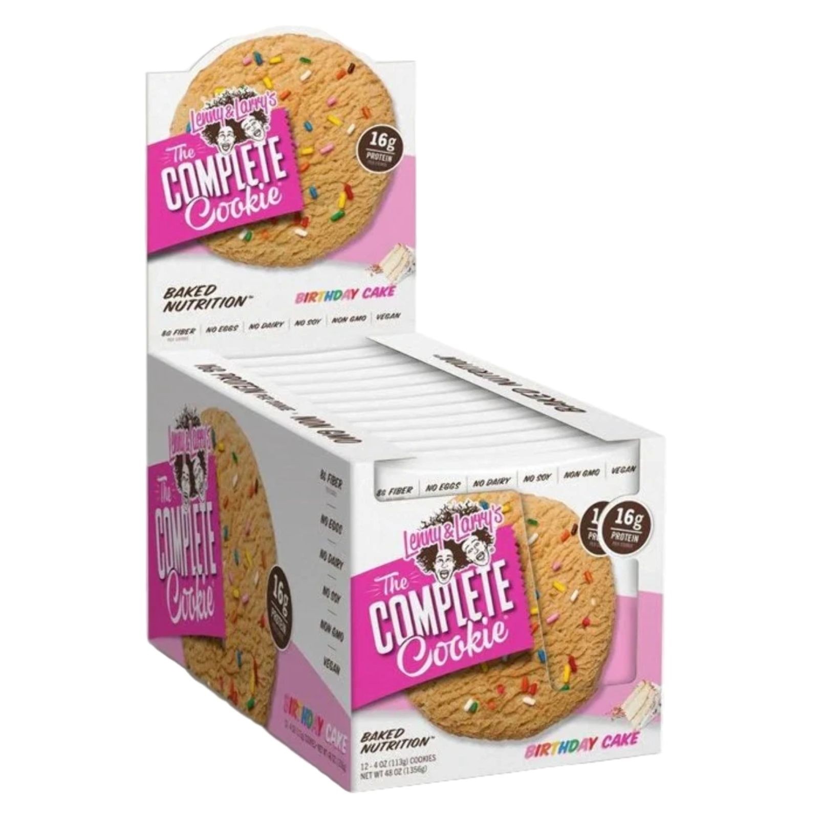 LENNY & LARRYS COMPLETE COOKIE HIGH PROTEIN COOKIES 12 X 113G BIRTHDAY CAKE